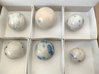 Polished Blue Spotted Spinel in Quartz Spheres x 6 From Madagascar - Toprock Gemstones and Minerals 