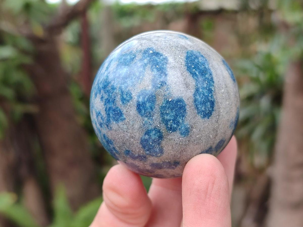 Polished Blue Spotted Spinel in Quartz Spheres x 6 From Madagascar - Toprock Gemstones and Minerals 