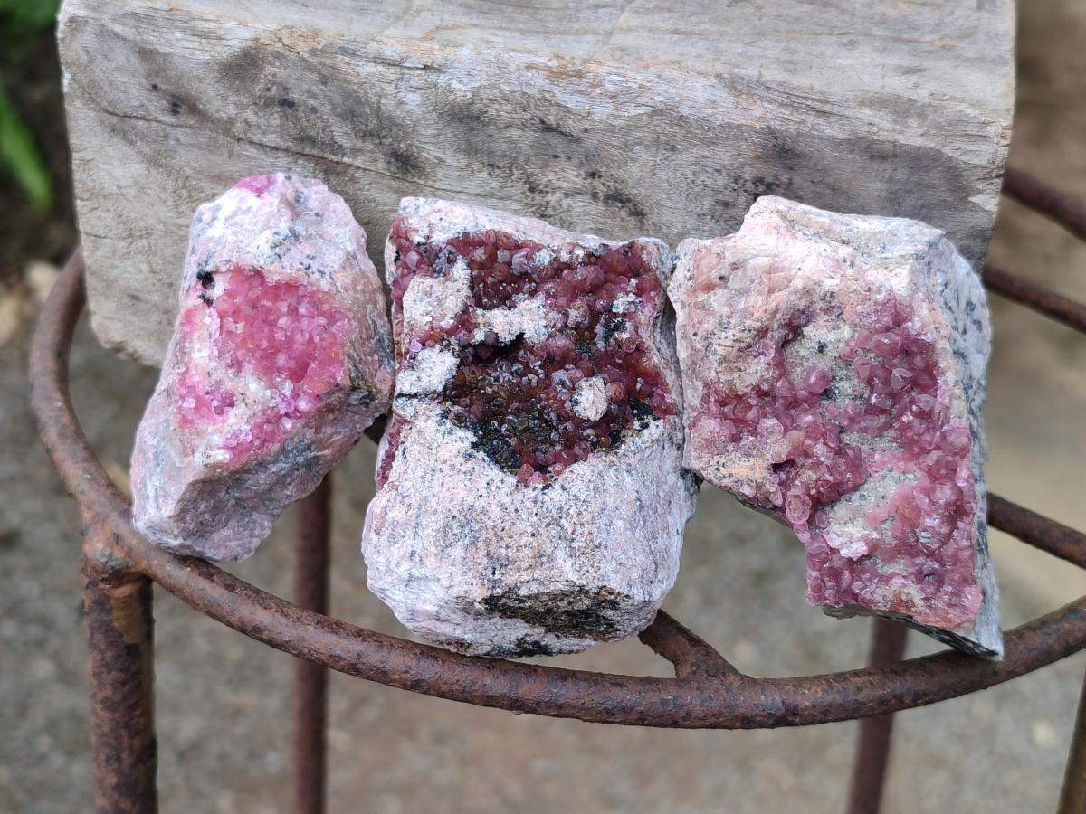 Natural Spherocobaltite Specimens x 6 From Musonoi Mine, Congo - Toprock Gemstones and Minerals 