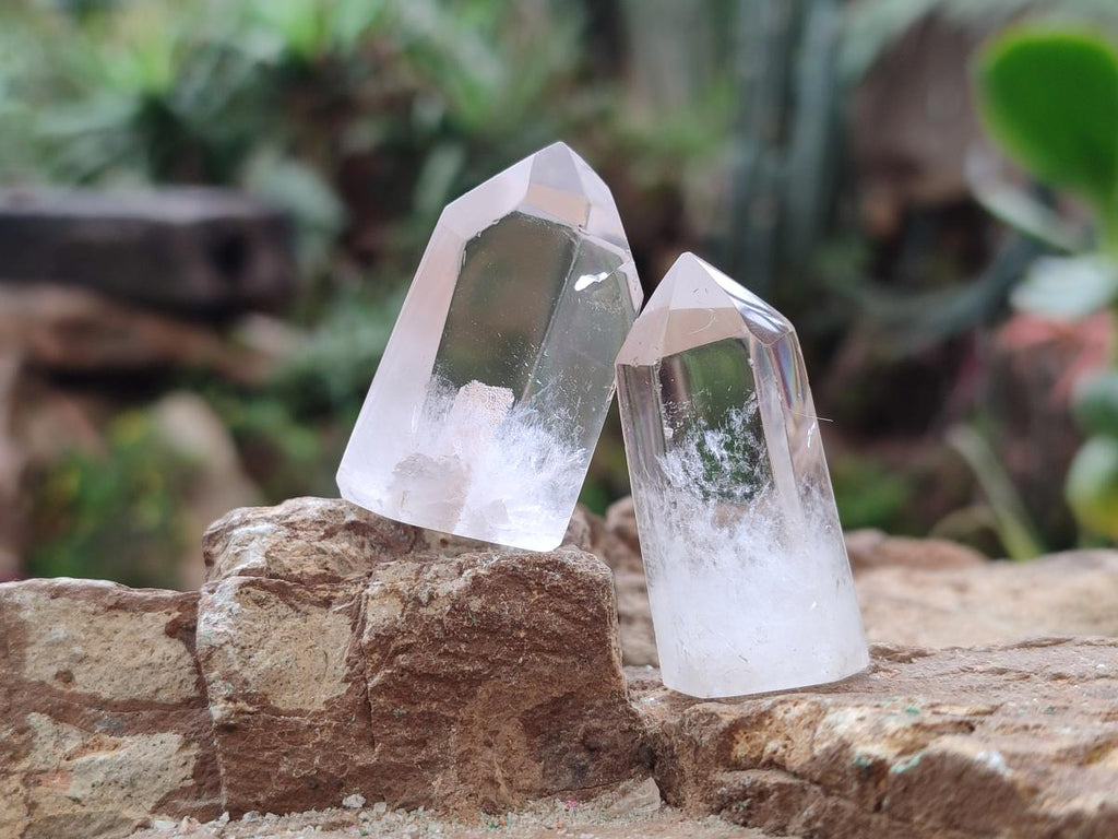 Polished Clear Quartz Pendant Crystals x 20 From Madagascar - Toprock Gemstones and Minerals 
