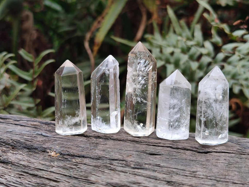 Polished Clear Quartz Pendant Crystals x 20 From Madagascar - Toprock Gemstones and Minerals 