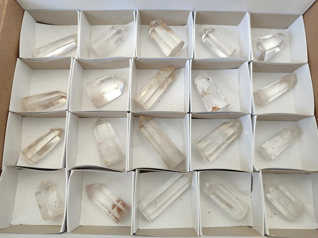 Polished Clear Quartz Pendant Crystals x 20 From Madagascar - Toprock Gemstones and Minerals 