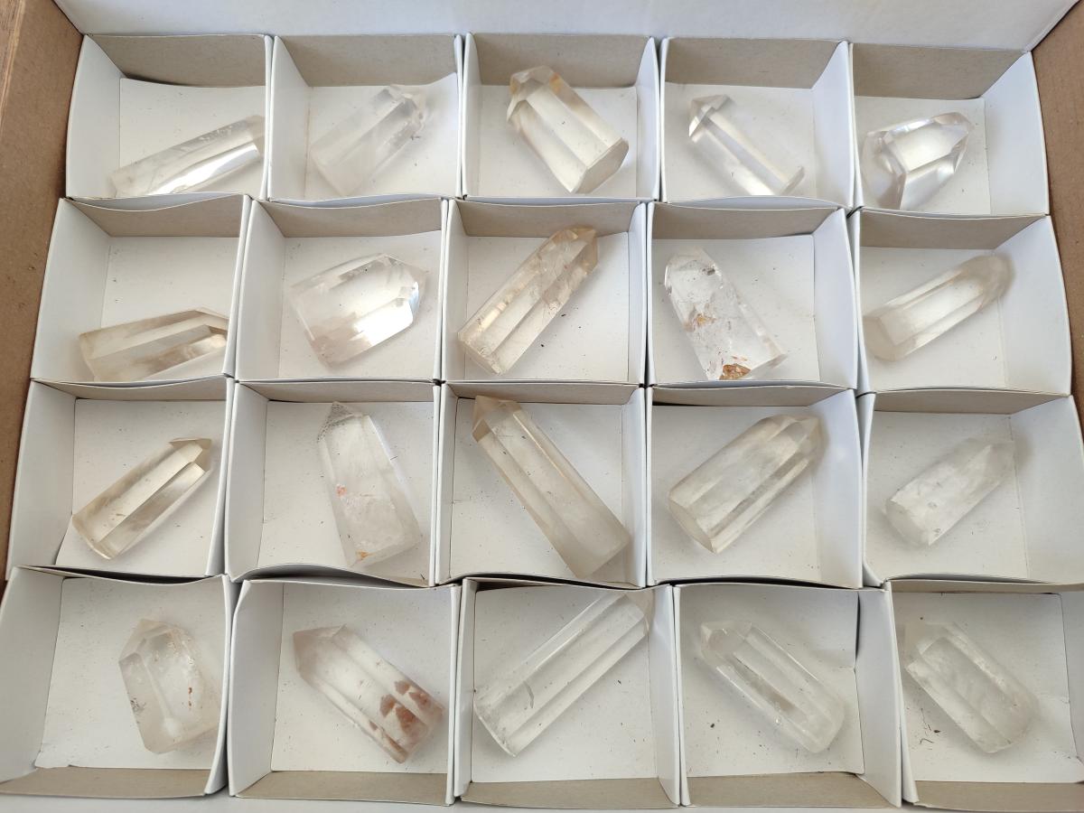 Polished Clear Quartz Pendant Crystals x 20 From Madagascar - Toprock Gemstones and Minerals 