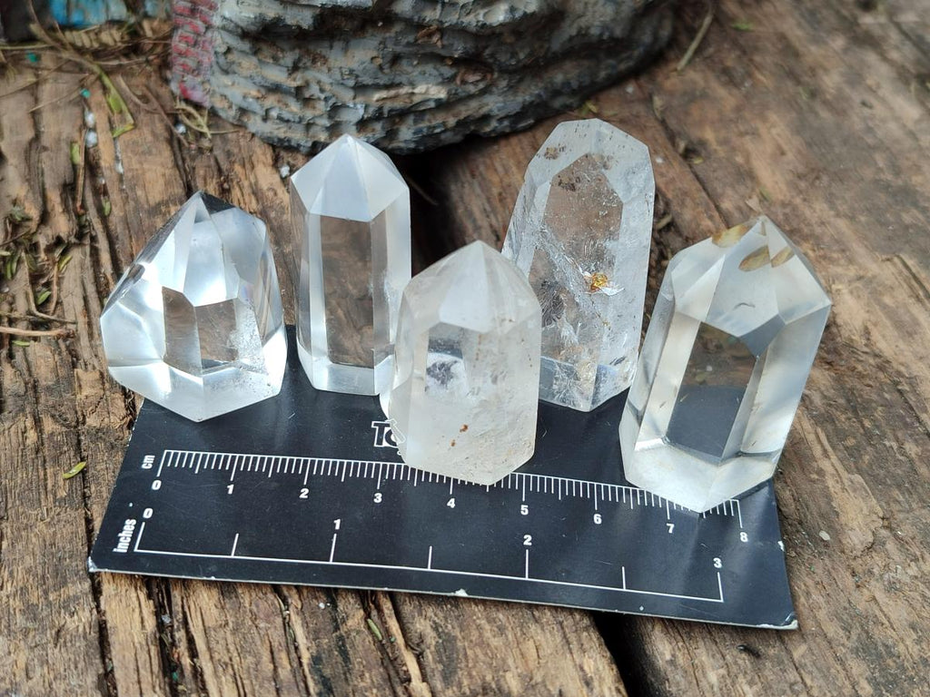 Polished Clear Quartz Pendant Crystals x 20 From Madagascar - Toprock Gemstones and Minerals 