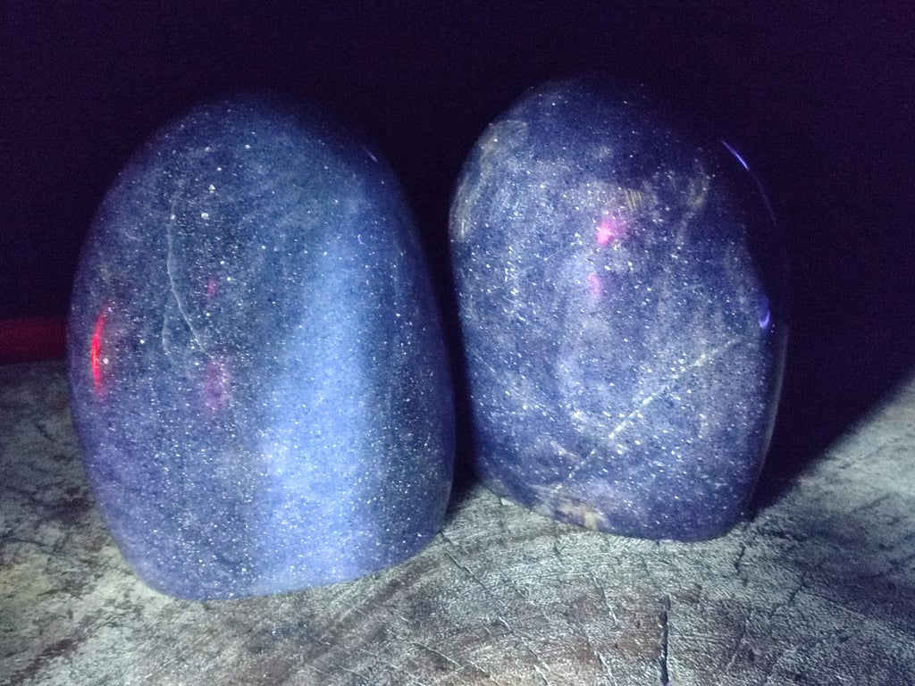 Polished Lazulite Standing Display Pieces x 2 From Madagascar - Toprock Gemstones and Minerals 