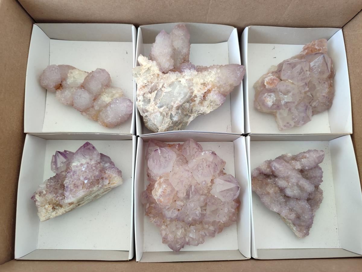Natural Spirit Amethyst Clusters x 6 From Boekenhouthoek, South Africa - Toprock Gemstones and Minerals 
