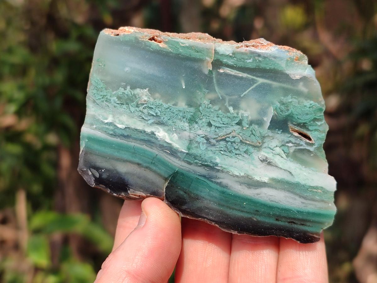 Polished One Side Great Dyke Mtorolite Chrysoprase Slices x 12 From Great Dyke Mountain Range, Zimbabwe - Toprock Gemstones and Minerals 