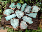 Polished One Side Great Dyke Mtorolite Chrysoprase Slices x 12 From Great Dyke Mountain Range, Zimbabwe - Toprock Gemstones and Minerals 
