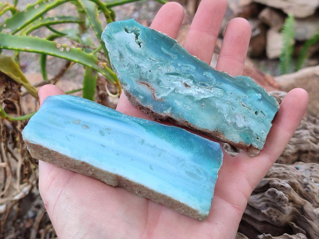 Polished One Side Great Dyke Mtorolite Chrysoprase Slices x 12 From Great Dyke Mountain Range, Zimbabwe - Toprock Gemstones and Minerals 