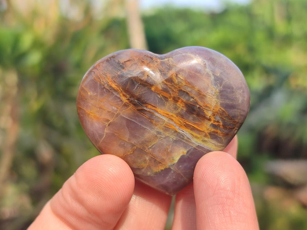 Polished Gemmy Purple Lavender Rose Quartz Hearts x 20 From Madagascar - Toprock Gemstones and Minerals 