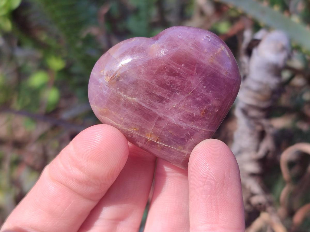 Polished Gemmy Purple Lavender Rose Quartz Hearts x 20 From Madagascar - Toprock Gemstones and Minerals 
