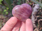 Polished Gemmy Purple Lavender Rose Quartz Hearts x 20 From Madagascar - Toprock Gemstones and Minerals 