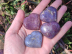 Polished Gemmy Purple Lavender Rose Quartz Hearts x 20 From Madagascar - Toprock Gemstones and Minerals 