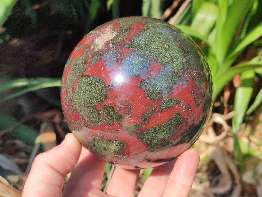 Polished and Natural Large Bastite Dragonsblood Stone Sphere x 1 From Tshipise, South Africa - Toprock Gemstones and Minerals 