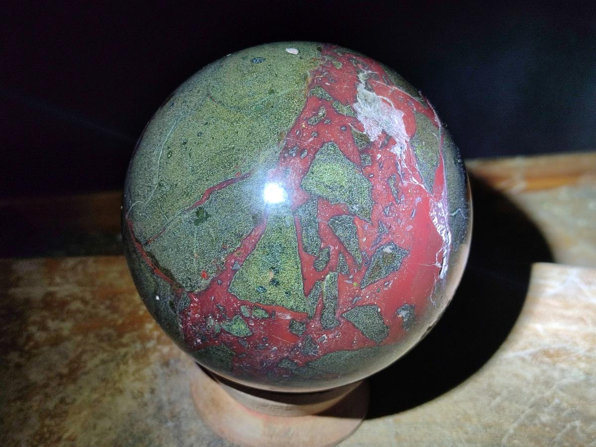 Polished and Natural Large Bastite Dragonsblood Stone Sphere x 1 From Tshipise, South Africa - Toprock Gemstones and Minerals 