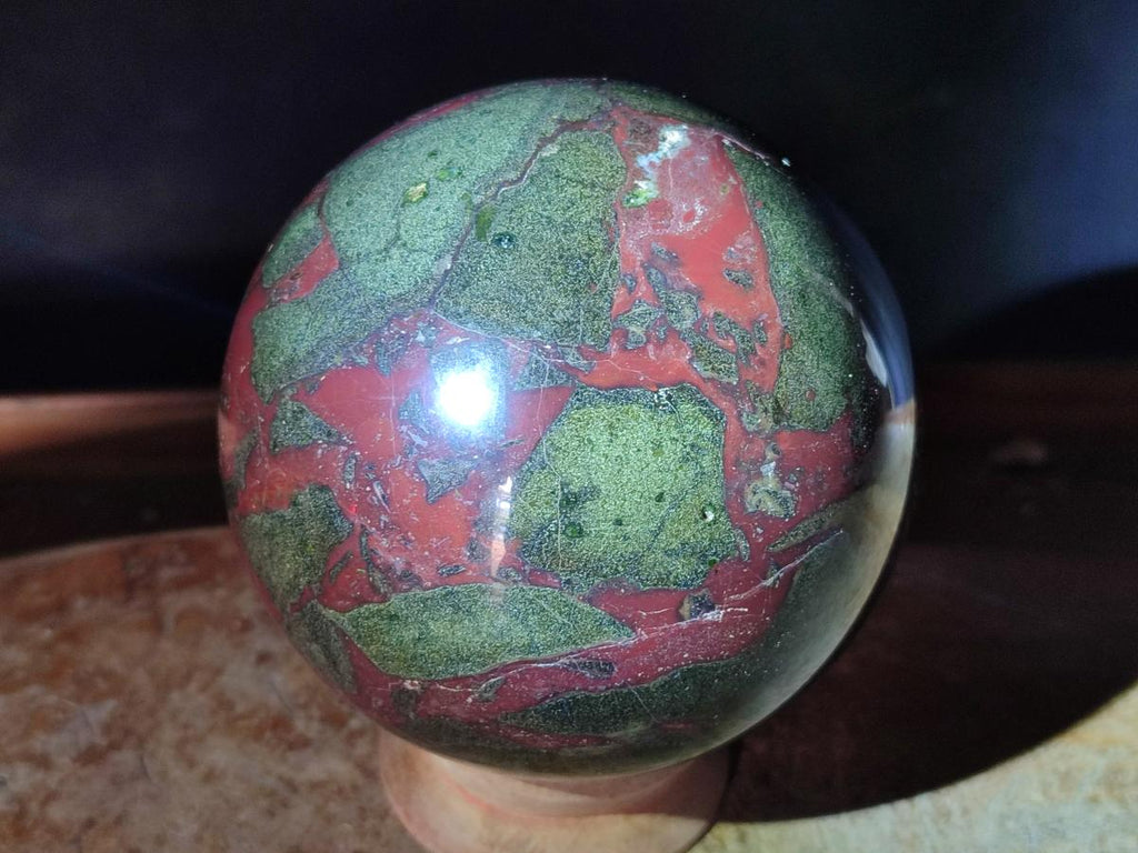 Polished and Natural Large Bastite Dragonsblood Stone Sphere x 1 From Tshipise, South Africa - Toprock Gemstones and Minerals 