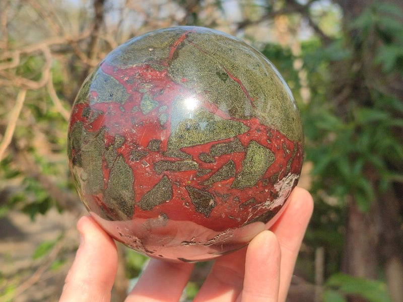 Polished and Natural Large Bastite Dragonsblood Stone Sphere x 1 From Tshipise, South Africa - Toprock Gemstones and Minerals 