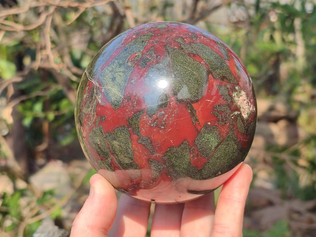 Polished and Natural Large Bastite Dragonsblood Stone Sphere x 1 From Tshipise, South Africa - Toprock Gemstones and Minerals 