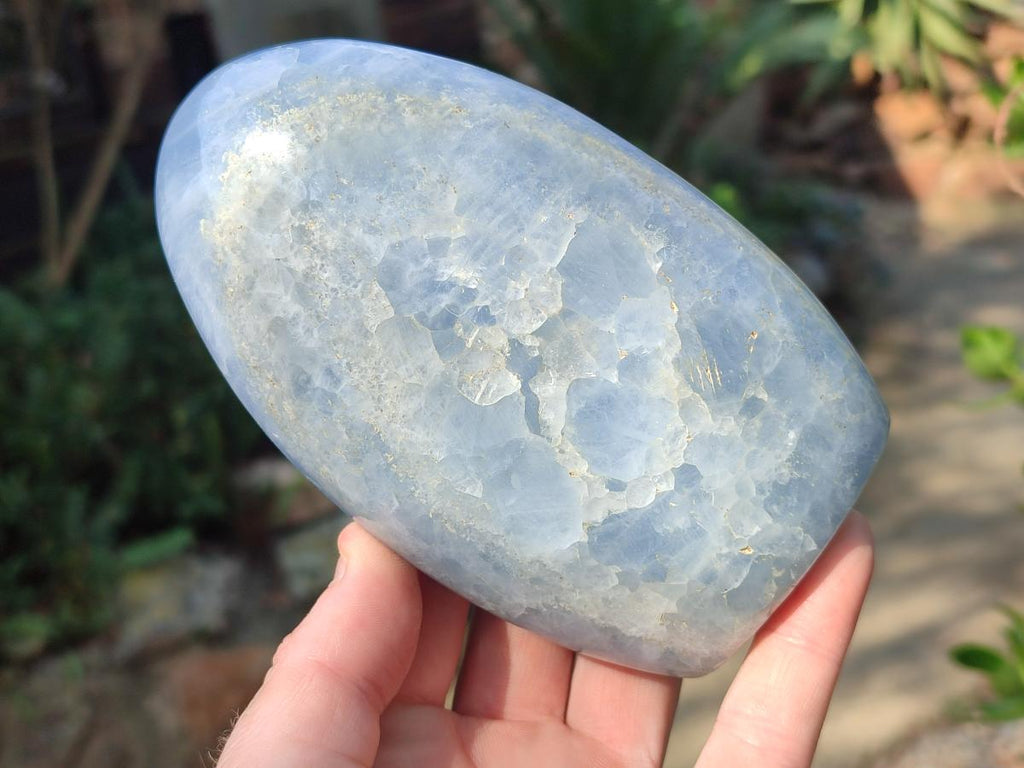Polished Blue Calcite Standing Display Pieces x 2 From Madagascar - Toprock Gemstones and Minerals 