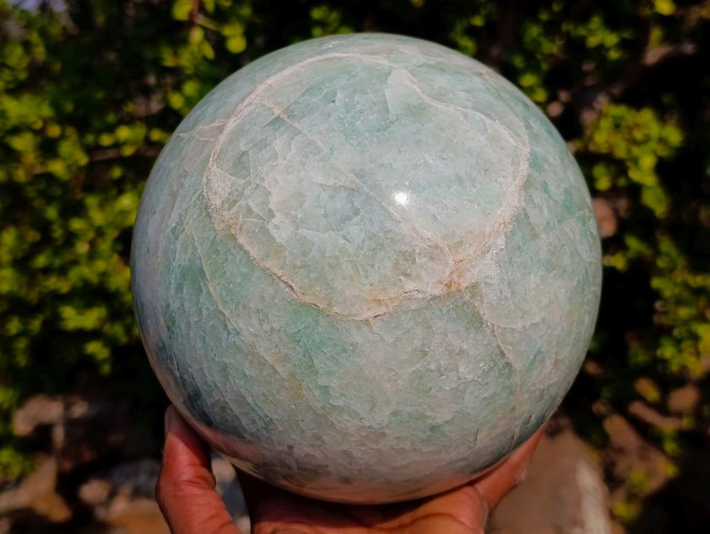 Polished XL Amazonite Sphere x 1 From South Africa - Toprock Gemstones and Minerals 