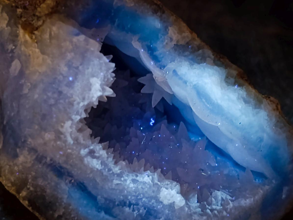 Natural Blue Lace Agate Geode Specimens x 12 From Nsanje, Malawi - Toprock Gemstones and Minerals 
