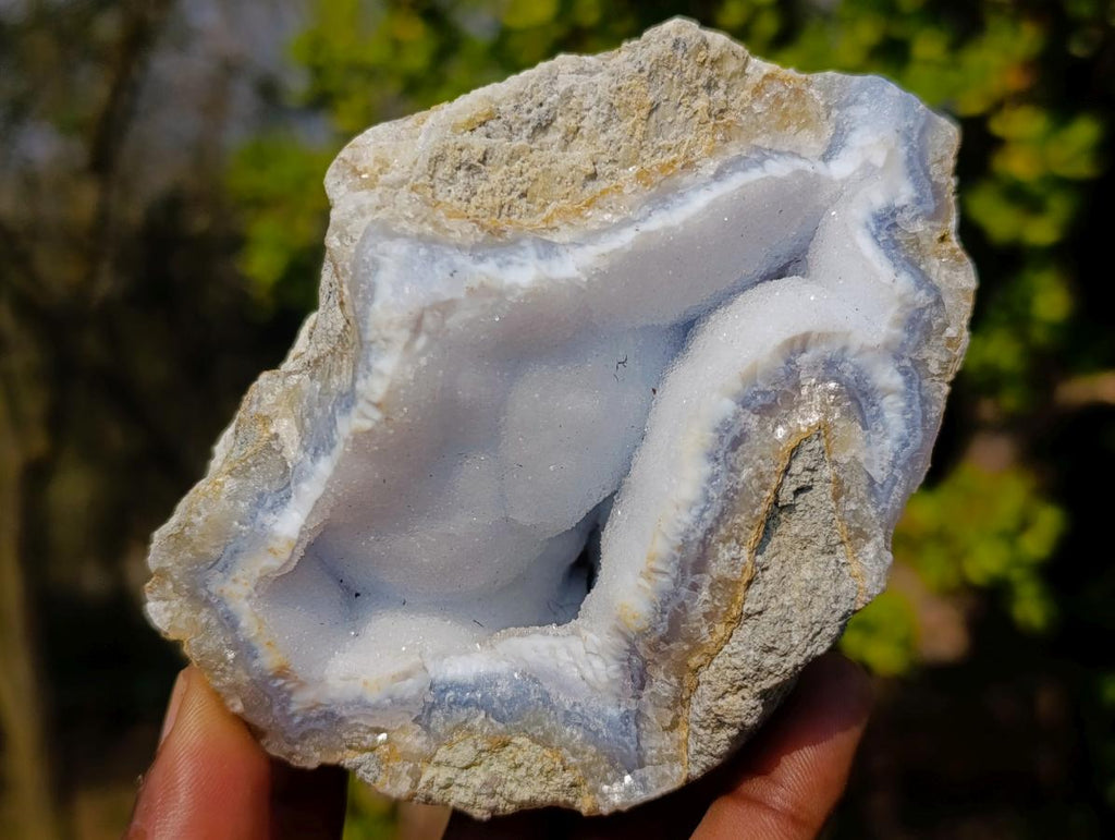 Natural Blue Lace Agate Geode Specimens x 12 From Nsanje, Malawi - Toprock Gemstones and Minerals 