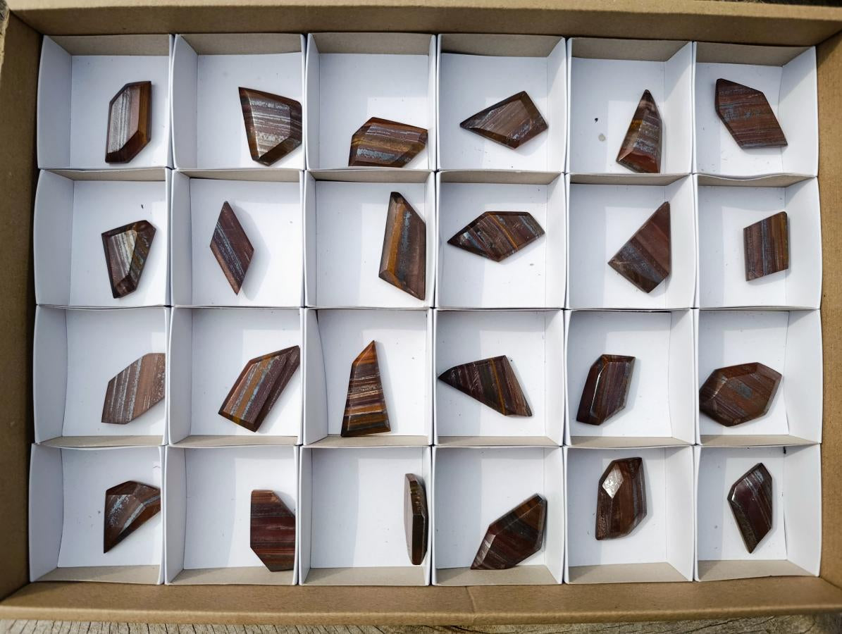 Polished Banded Tiger Iron Jewellery Free Forms x 24 From South Africa - Toprock Gemstones and Minerals 