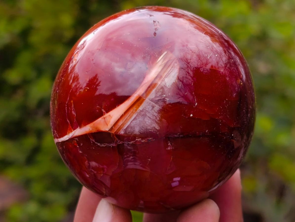Polished Carnelian Agate Gemstone Spheres x 6 From Madagascar - Toprock Gemstones and Minerals 