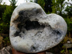 Polished and Natural XL Blue Celestite Heart x 1 From Sakoany, Madagascar - Toprock Gemstones and Minerals 