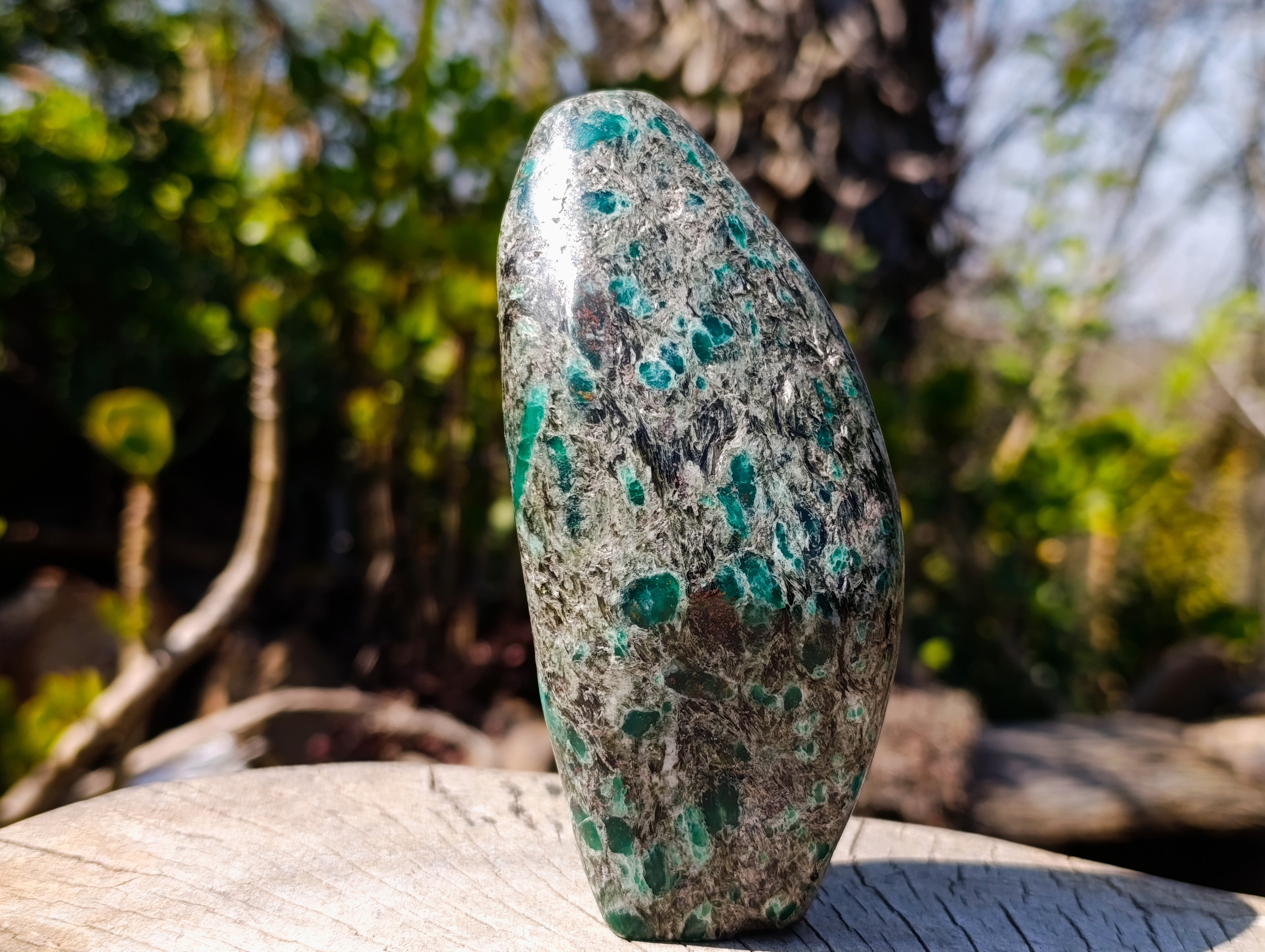 Polished Emerald Mica 'Mutokolite' Standing Display Pieces x 3 From Mutoko, Zimbabwe - Toprock Gemstones and Minerals 