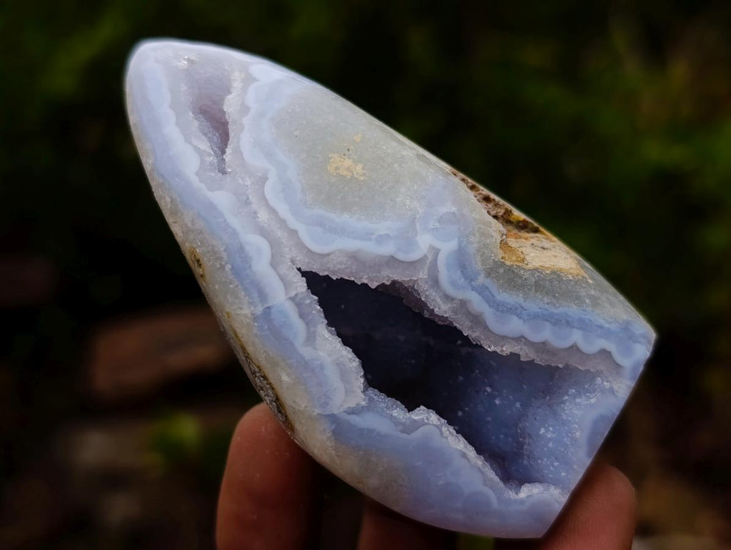 Polished Blue Lace Agate Standing Display Pieces x 6 From Nsanje, Malawi - Toprock Gemstones and Minerals 