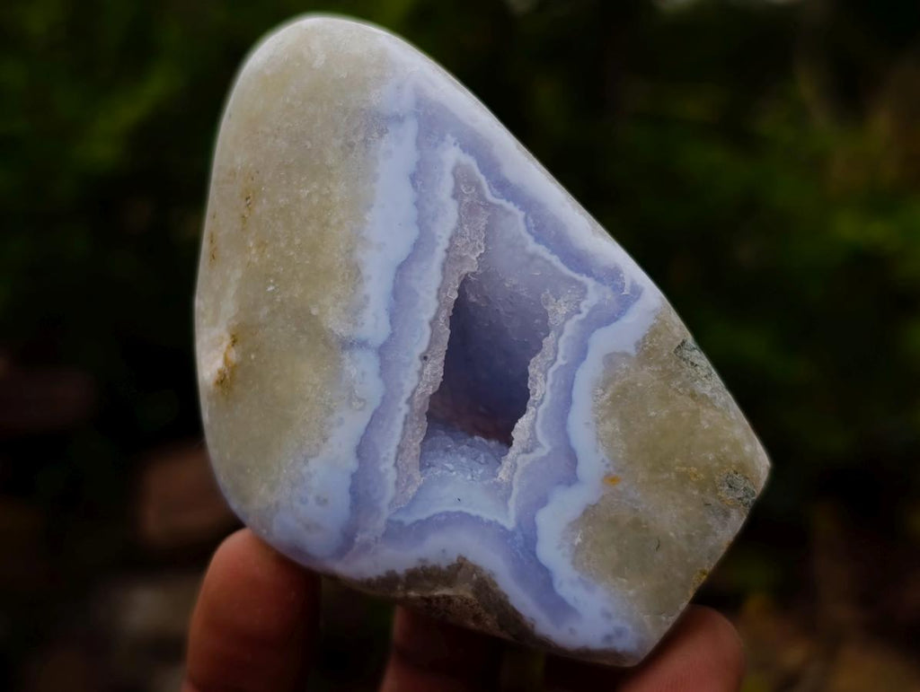 Polished Blue Lace Agate Standing Display Pieces x 6 From Nsanje, Malawi - Toprock Gemstones and Minerals 
