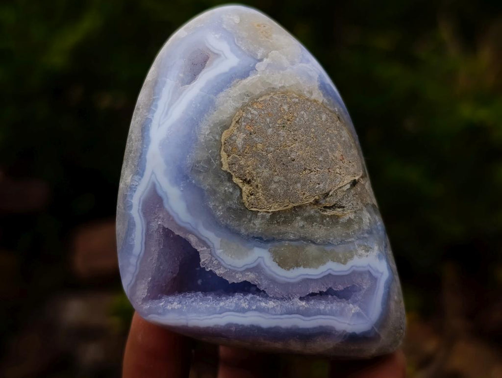 Polished Blue Lace Agate Standing Display Pieces x 6 From Nsanje, Malawi - Toprock Gemstones and Minerals 