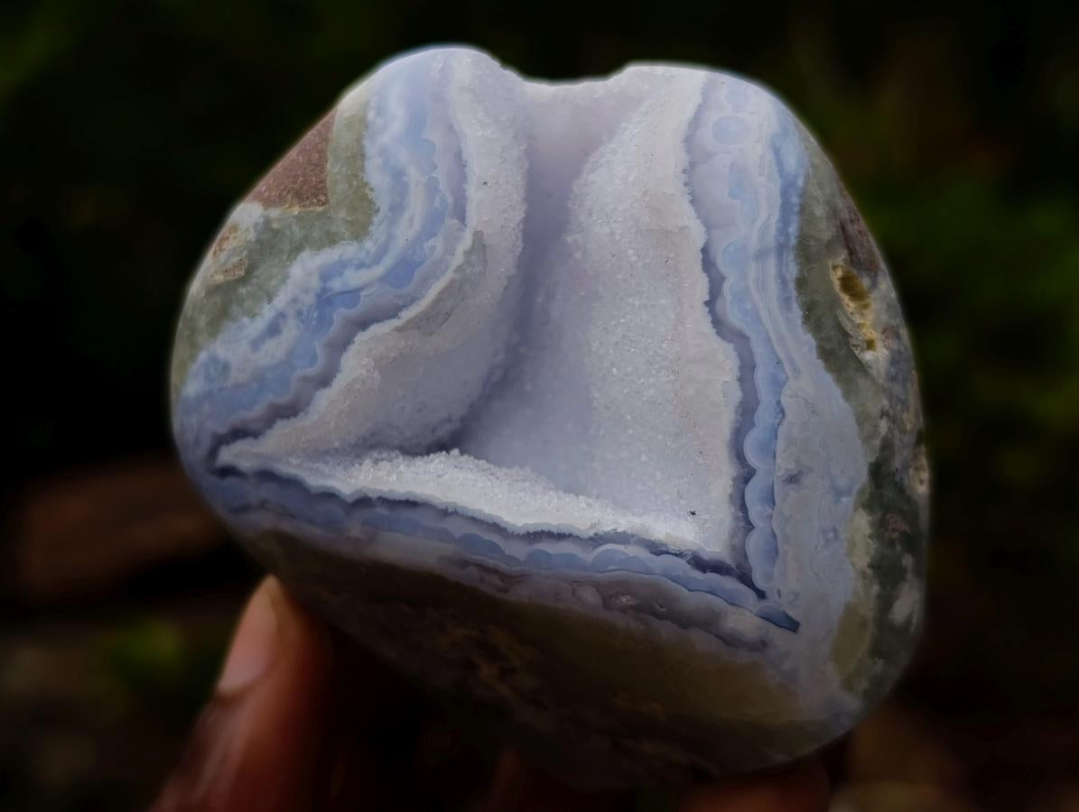 Polished Blue Lace Agate Standing Display Pieces x 6 From Nsanje, Malawi - Toprock Gemstones and Minerals 