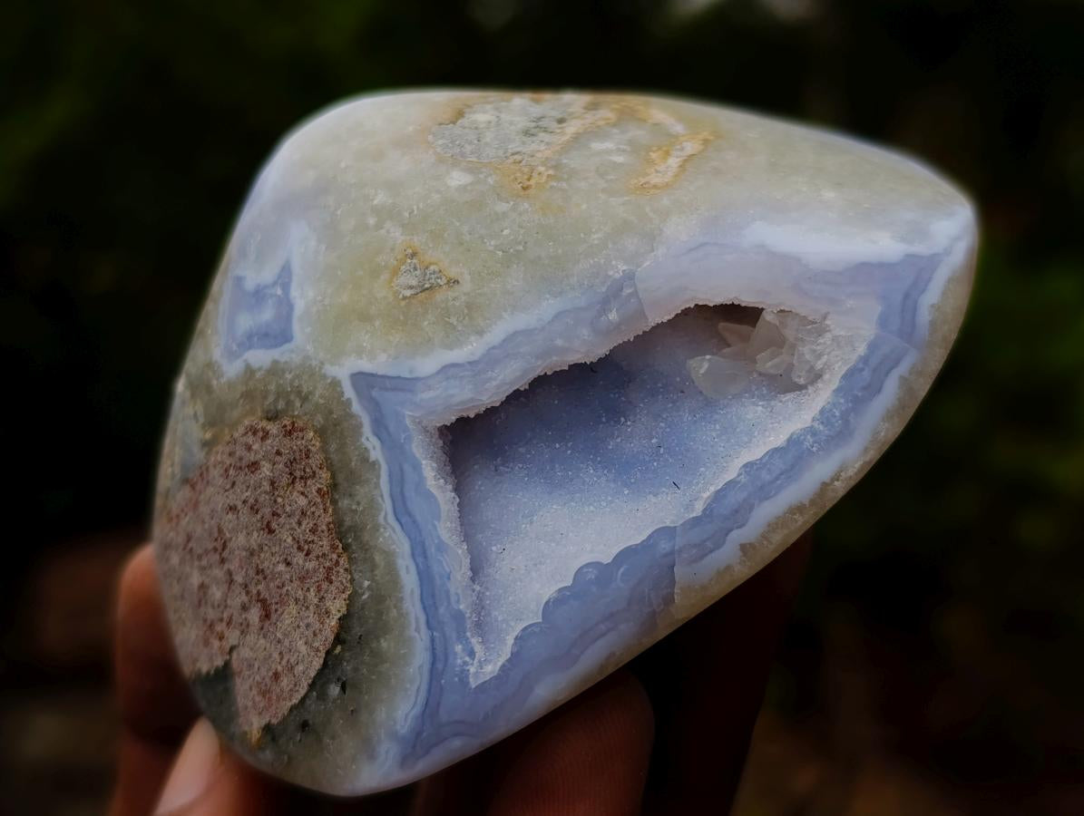 Polished Blue Lace Agate Standing Display Pieces x 6 From Nsanje, Malawi - Toprock Gemstones and Minerals 