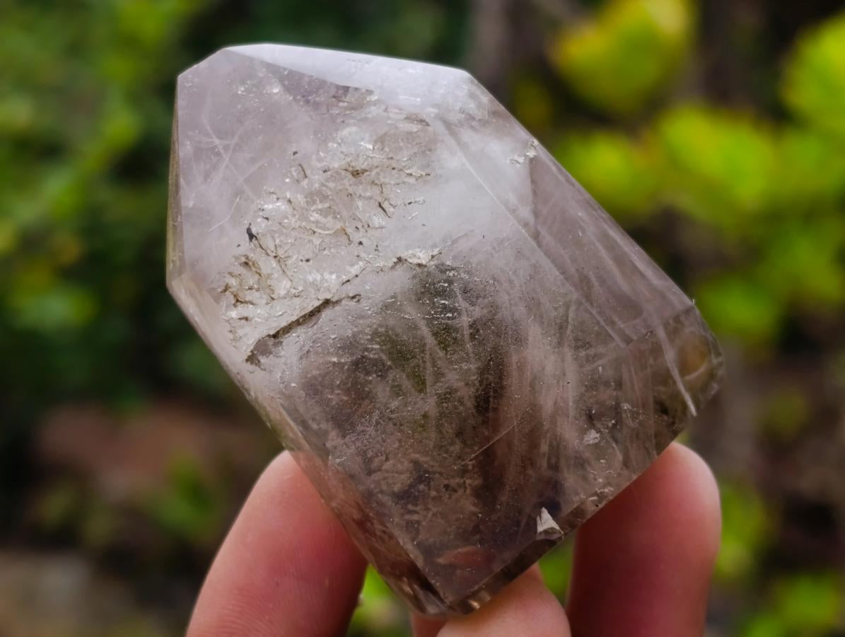 Polished Smokey Window Quartz Double Terminated Crystals and Crystals x 6 From Akansobe, Madagascar - Toprock Gemstones and Minerals 