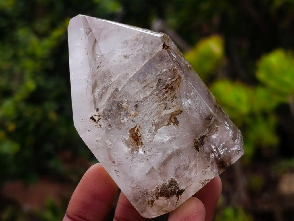 Polished Smokey Window Quartz Double Terminated Crystals and Crystals x 6 From Akansobe, Madagascar - Toprock Gemstones and Minerals 