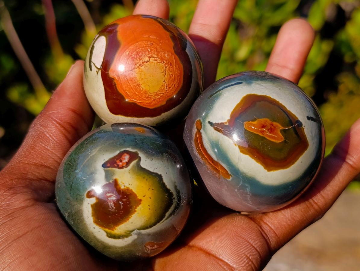 Polished Polychrome Jasper Spheres x 24 From Androka, Madagascar - Toprock Gemstones and Minerals 