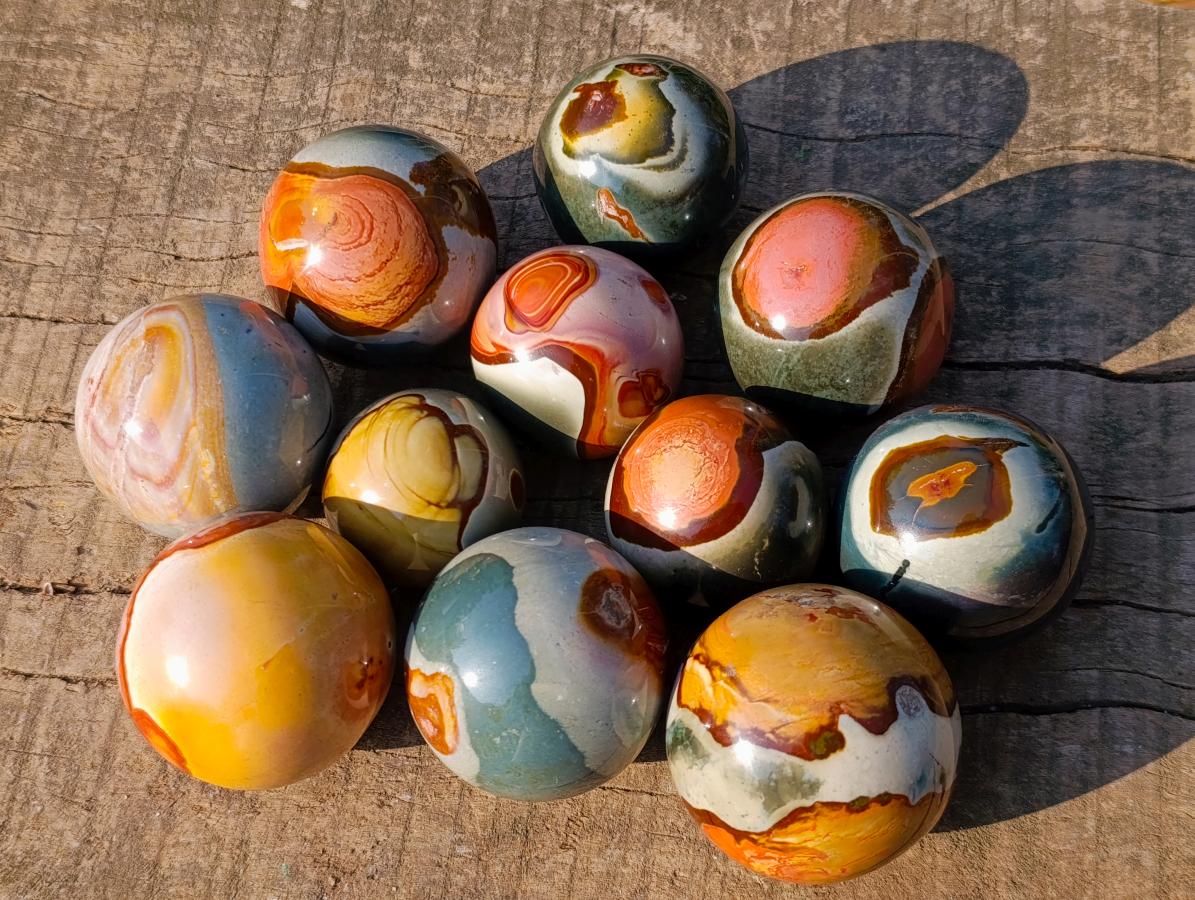 Polished Polychrome Jasper Spheres x 24 From Androka, Madagascar - Toprock Gemstones and Minerals 