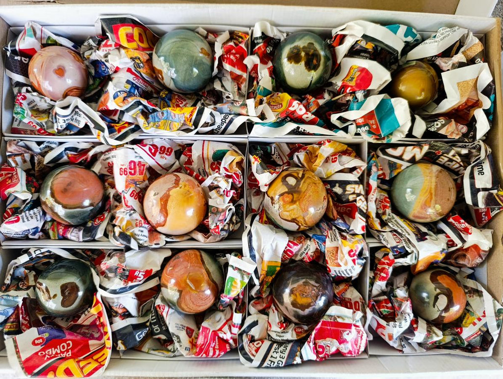 Polished Polychrome Jasper Spheres x 24 From Androka, Madagascar - Toprock Gemstones and Minerals 