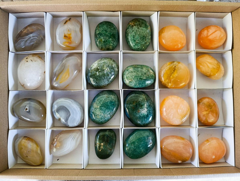 Polished Mixed Multi Mineral Galets x 24 From Madagascar - Toprock Gemstones and Minerals 