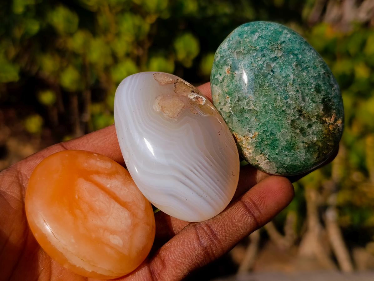Polished Mixed Multi Mineral Galets x 24 From Madagascar - Toprock Gemstones and Minerals 