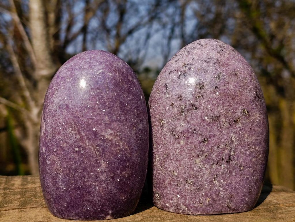 Polished Lepidolite Standing Display Pieces x 3 From Ambatondrazaka, Madagascar - Toprock Gemstones and Minerals 