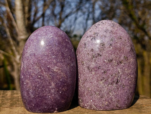 Polished Lepidolite Standing Display Pieces x 3 From Ambatondrazaka, Madagascar - Toprock Gemstones and Minerals 