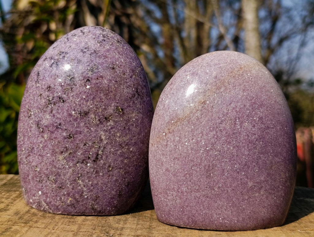 Polished Lepidolite Standing Display Pieces x 3 From Ambatondrazaka, Madagascar - Toprock Gemstones and Minerals 