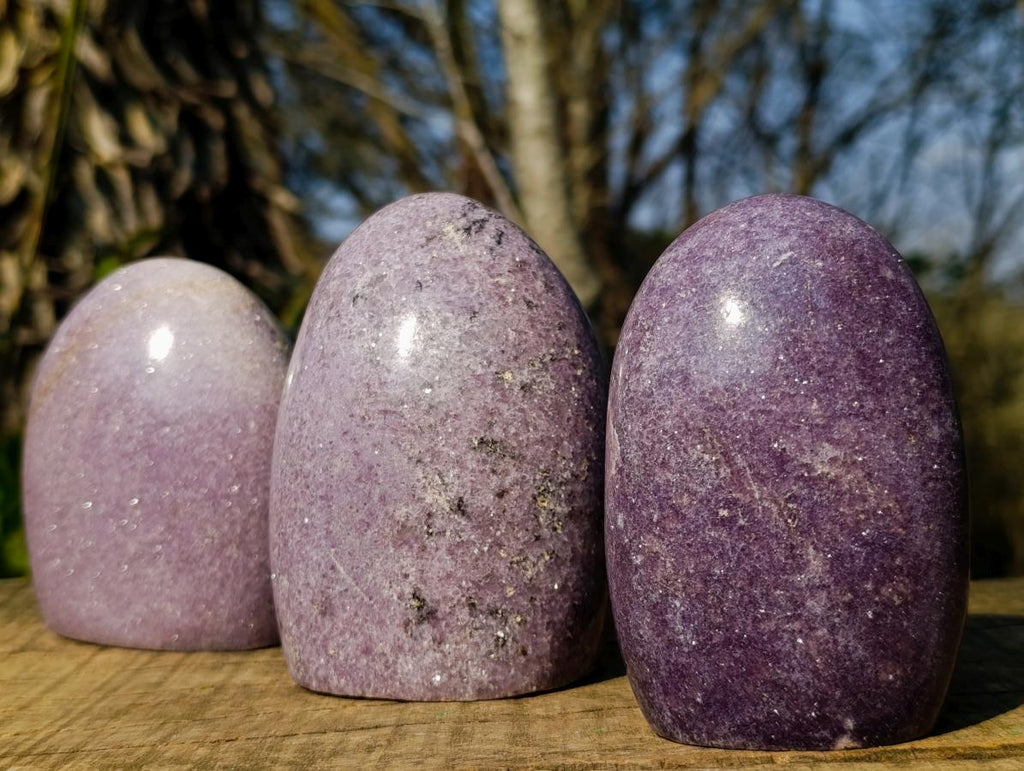 Polished Lepidolite Standing Display Pieces x 3 From Ambatondrazaka, Madagascar - Toprock Gemstones and Minerals 