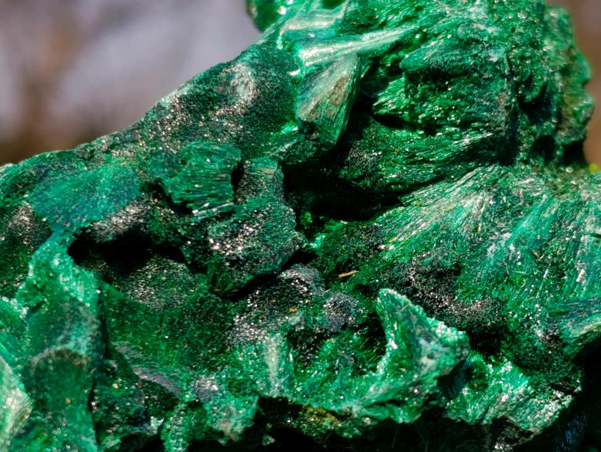Natural Silky Malachite Specimens x 6 From Kasompe, Congo - Toprock Gemstones and Minerals 