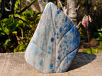 Polished Large Blue Spotted Spinel in Quartz Standing Display Leaf Sculptured Piece x 1 From Madagascar - Toprock Gemstones and Minerals 