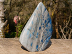 Polished Large Blue Spotted Spinel in Quartz Standing Display Leaf Sculptured Piece x 1 From Madagascar - Toprock Gemstones and Minerals 