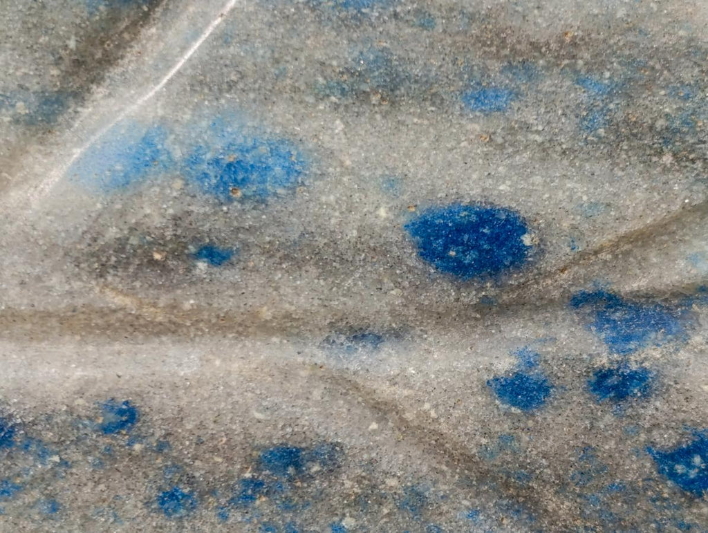 Polished Large Blue Spotted Spinel in Quartz Standing Display Leaf Sculptured Piece x 1 From Madagascar - Toprock Gemstones and Minerals 